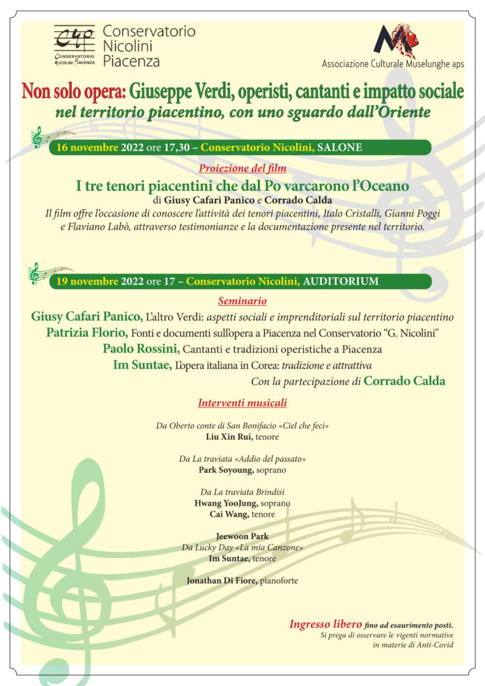 Omaggio ai 3 Tenori Piacentini | Conservatorio Nicolini
