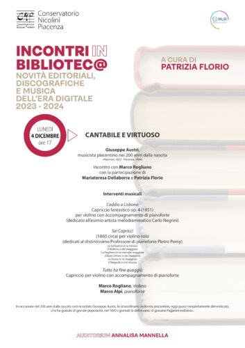 Il Conservatorio riscopre Austri | Conservatorio Nicolini Piacenza: Lunedì 4 Dicembre 2023