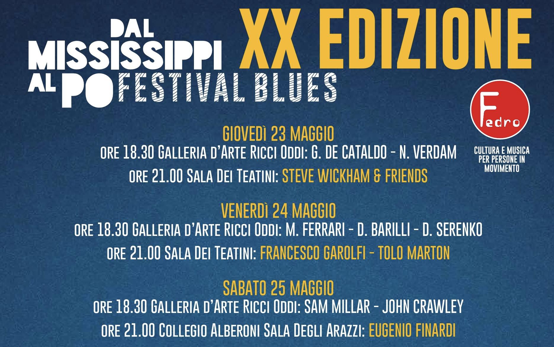 Festival Dal Mississipi al Po-XX edizione | 23-27 Maggio 2024