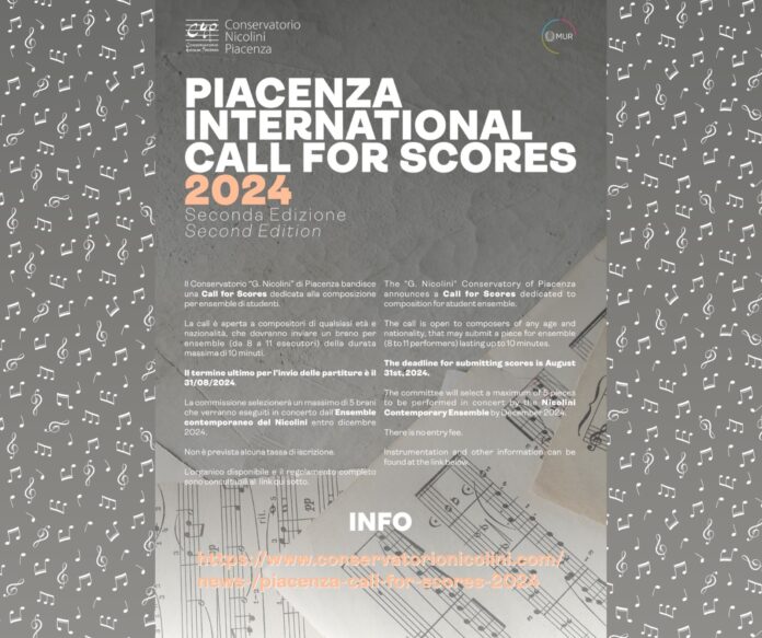 Concorso Internazionale per Compositori del Nicolini | Opere entro il 31 Agosto: Martedì 23 Luglio 2024