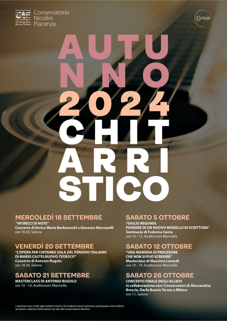 Ottobre Chitarristico | Conservatorio Nicolini Piacenza