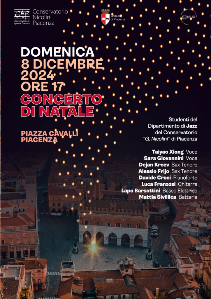 Concerto di Natale in Piazza Cavalli | Conservatorio Nicolini Piacenza: Domenica 8 Dicembre 2024