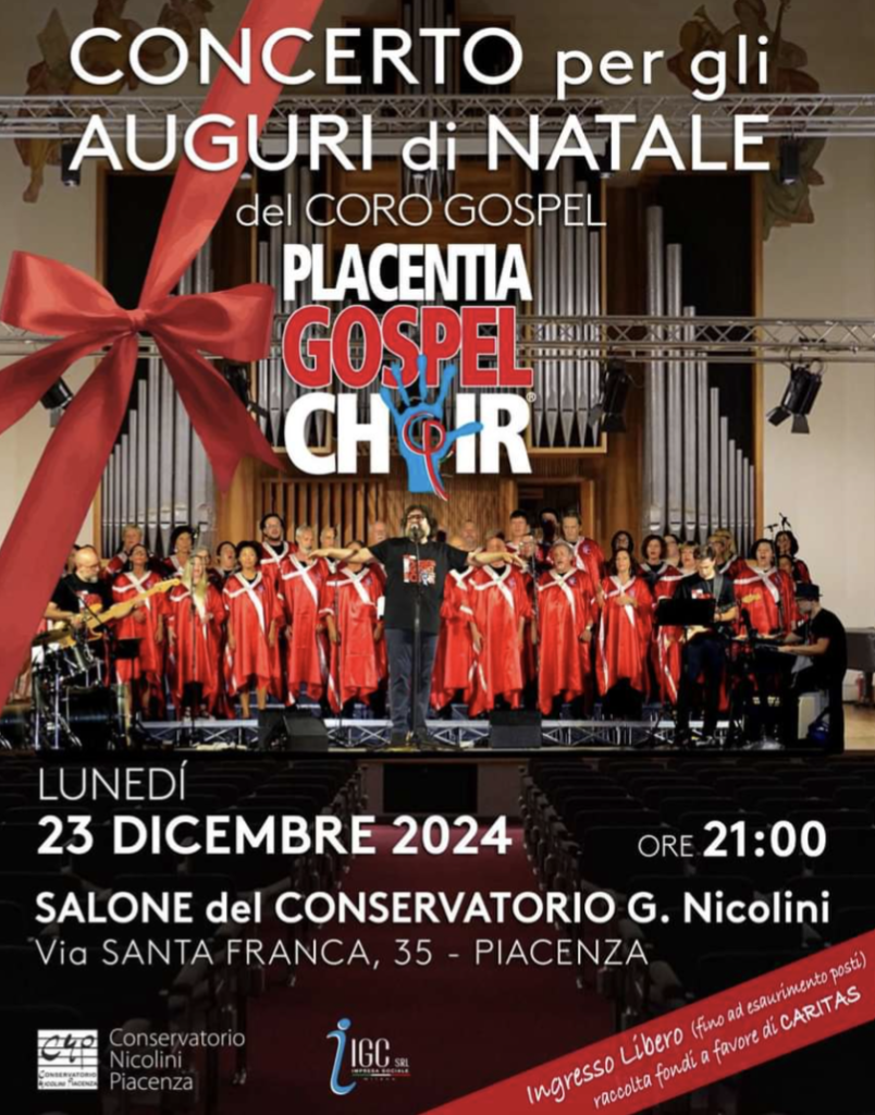 Gli Auguri del Conservatorio con il Placentia Gospel Choir | Lunedì 23 Dicembre 2024