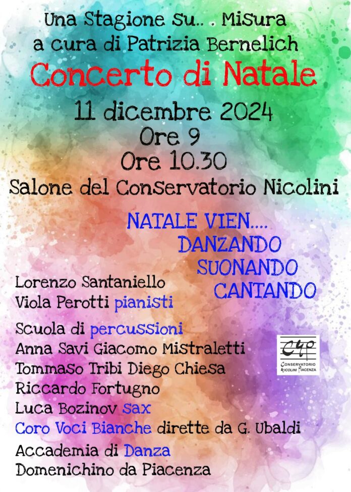 Una Stagione su...Misura compie 10 anni | Conservatorio Nicolini Piacenza: Mercoledì 11 Dicembre 2024